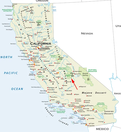Landkarte von Kalifornien - Shasta Cascades