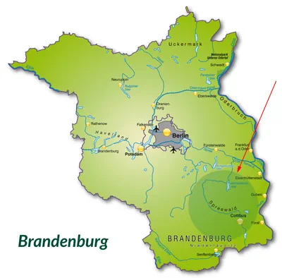 Landkarte von Brandenburg - Spreewald