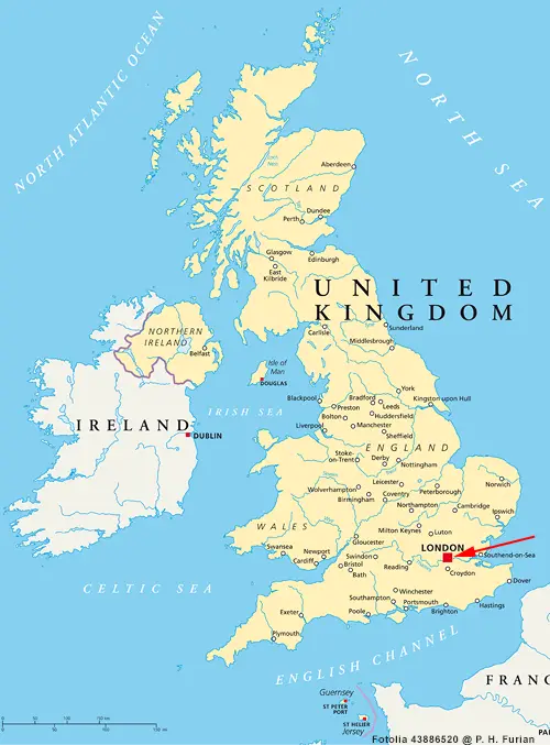Landkarte von Großbritannien - London